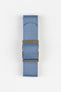 ELLIOT BROWN Webbing Watch Strap in DENIM BLUE with BRONZE PVD Buckle