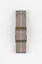 ELLIOT BROWN Webbing Watch Strap in DESERT BROWN with SKY BLUE Stripe and BRONZE PVD Buckle