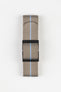 ELLIOT BROWN Webbing Watch Strap in DESERT BROWN with SKY BLUE Stripe and GUNMETAL PVD Buckle