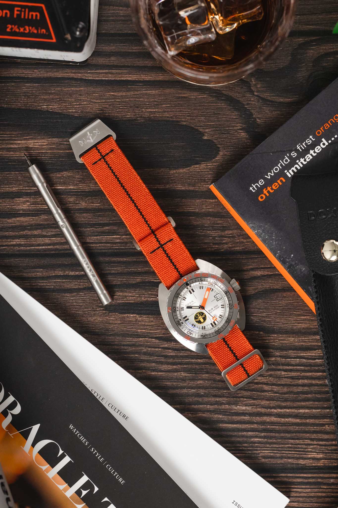 Erika's Originals ORANGE MN™ Strap with BLACK Centerline Stitch