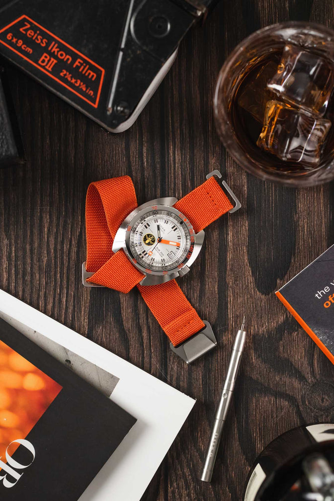 Erika's Originals ORANGE MN™ Strap in FULL ORANGE - BRUSHED Hardware