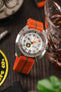 Erika's Originals ORANGE MN™ Strap with GREEN Centerline - BRUSHED Hardware