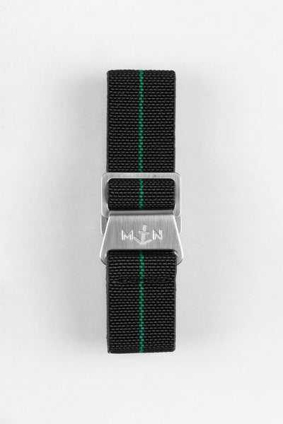 Erika's Originals BLACK OPS MN™ Strap with GREEN Centerline - BRUSHED Hardware