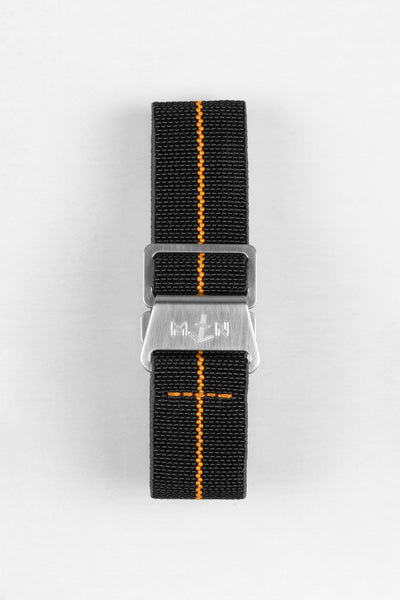 Erika's Originals BLACK OPS MN™ Strap with ORANGE Centerline - BRUSHED Hardware