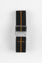 Erika's Originals BLACK OPS MN™ Strap with ORANGE Centerline - BRUSHED Hardware