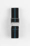 Erika's Originals BLACK OPS MN™ Strap with TURQUOISE Centerline - BRUSHED Hardware