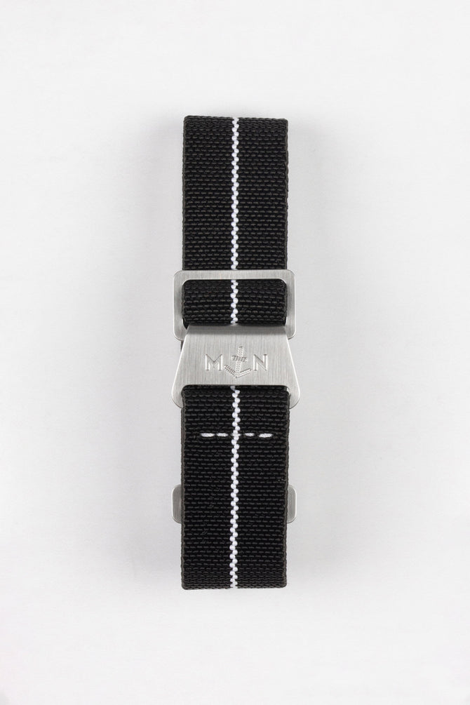 Erika's Originals BLACK OPS MN™ Strap with WHITE Centerline - BRUSHED Hardware