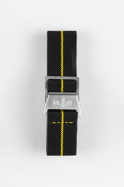 Erika's Originals BLACK OPS MN™ Strap with YELLOW Centerline - BRUSHED Hardware