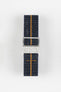 Erika's Originals INDIGO DENIM MN™ Strap with ORANGE Centerline - BRUSHED Hardware