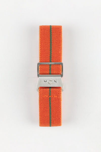 Erika's Originals ORANGE MN™ Strap with GREEN Centerline - BRUSHED Hardware