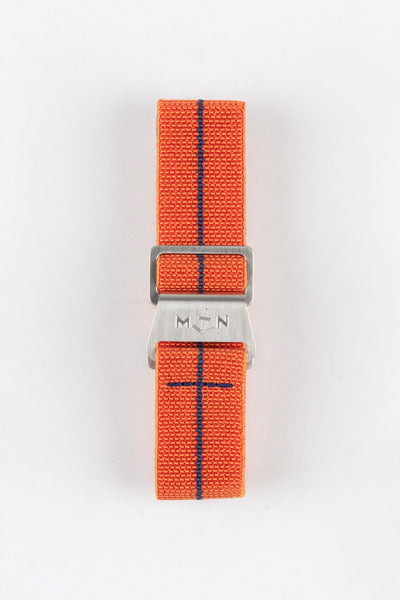 Erika's Originals ORANGE MN™ Strap with NAVY BLUE Centerline - BRUSHED Hardware