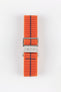 Erika's Originals ORANGE MN™ Strap with NAVY BLUE Centerline - BRUSHED Hardware