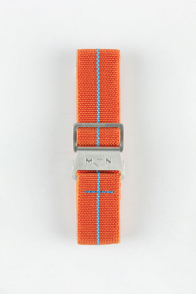 Erika's Originals ORANGE MN™ Strap with TURQUOISE Centerline - BRUSHED Hardware