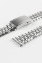 Polished and brushed watch bracelet with milled push button clasp