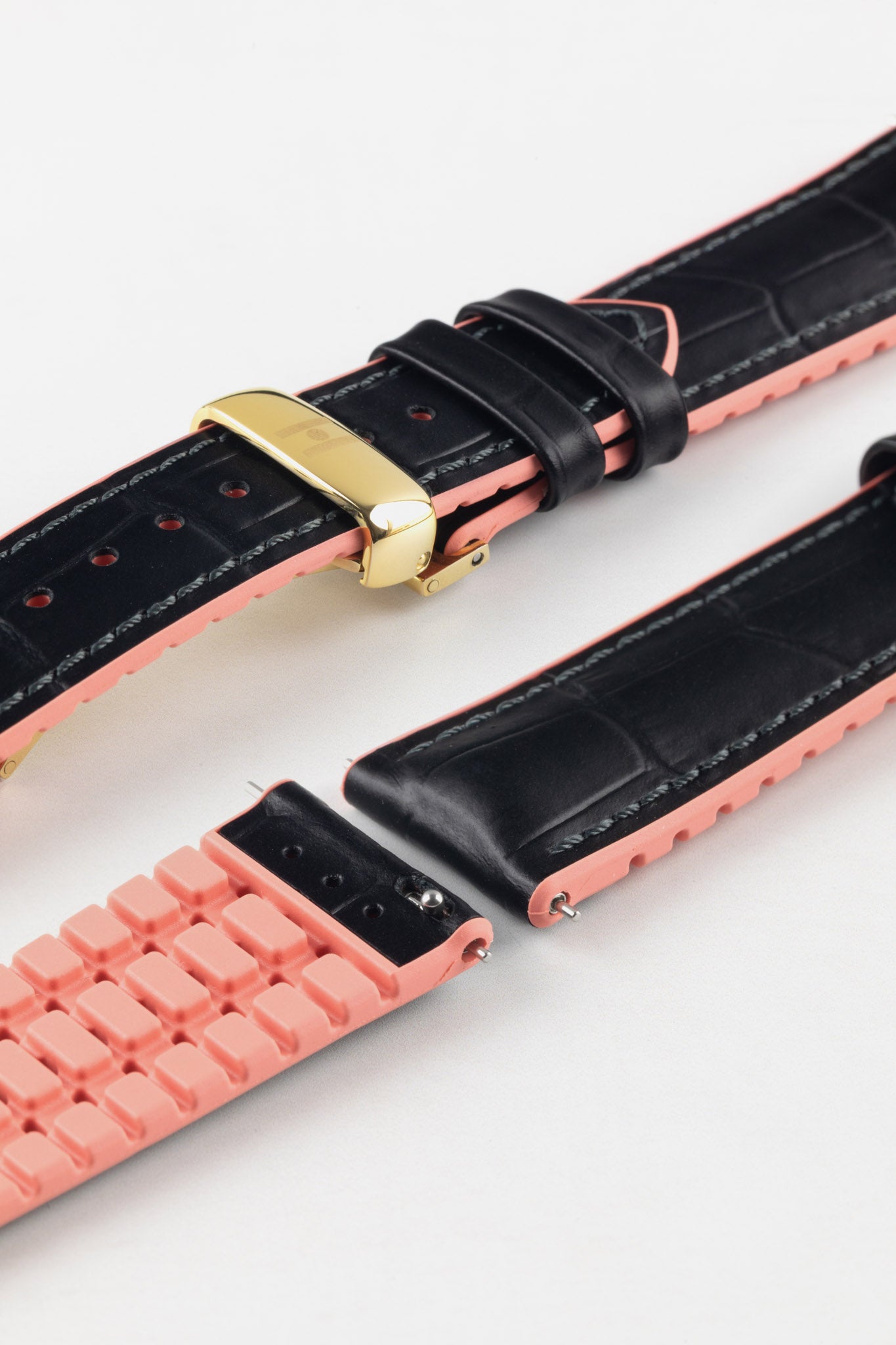 Black and Pink Performance Watch Strap | Hirsch Andy