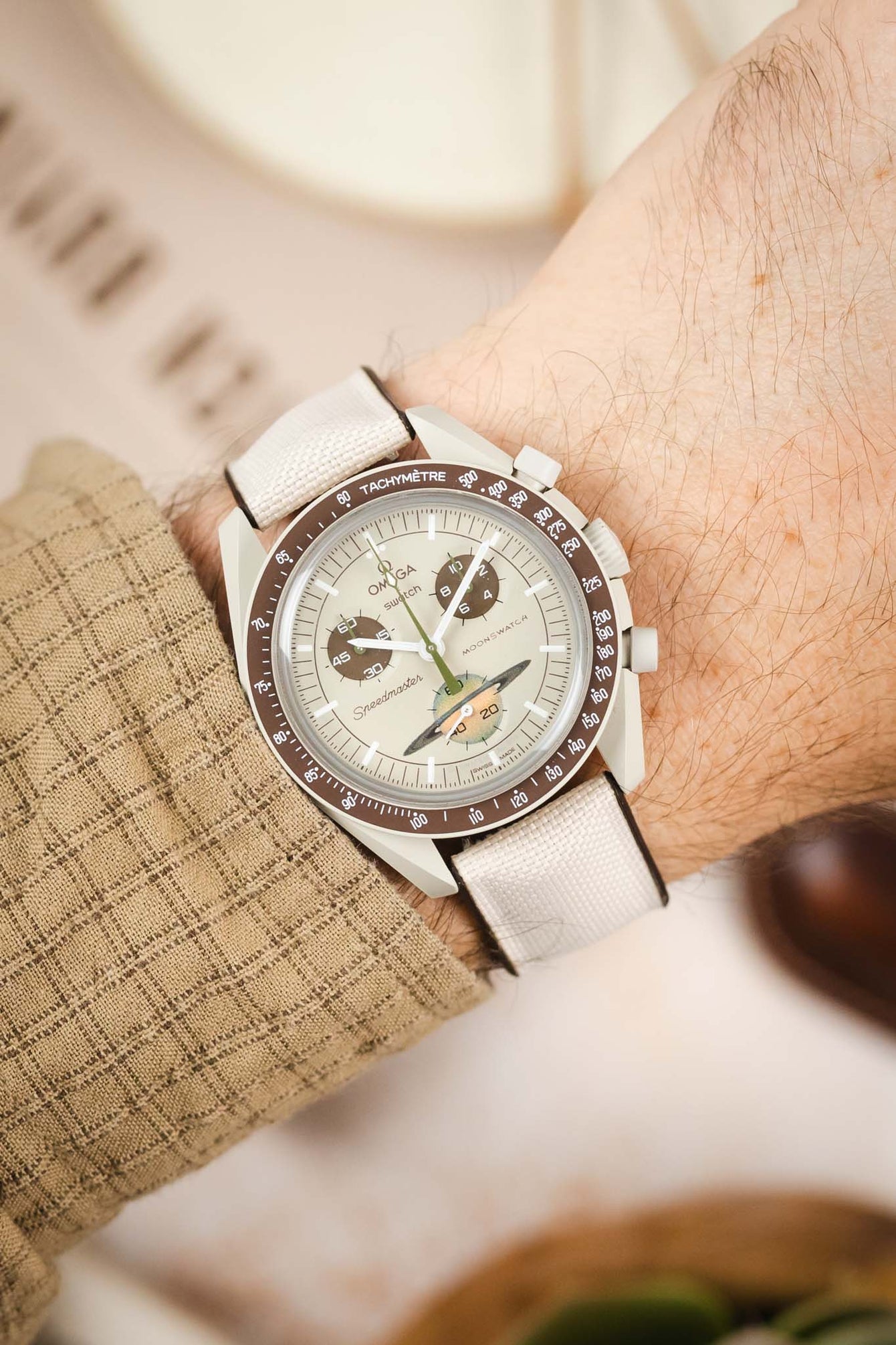 Hirsch ARNE Sailcloth Effect Performance Watch Strap - BEIGE