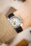 Hirsch ARNE Sailcloth Effect Performance Watch Strap - BLACK/ORANGE