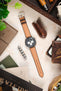 Hirsch ARNE Sailcloth Effect Performance Watch Strap - GOLDEN BROWN