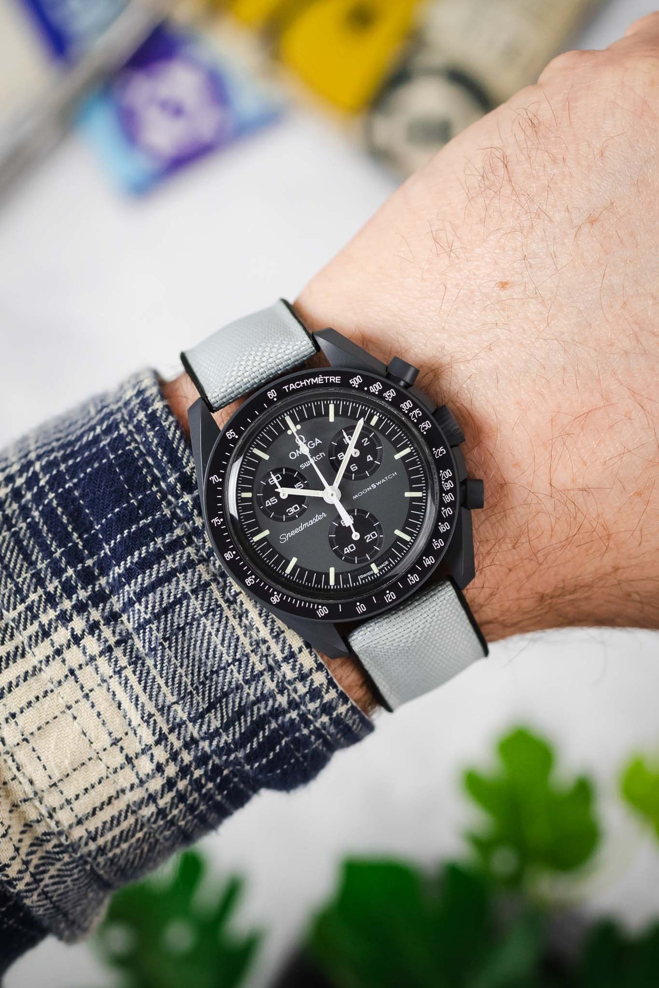 Moonwatch Hirsch Bands Hirsch ARNE Animal-Free Sailcloth Effect