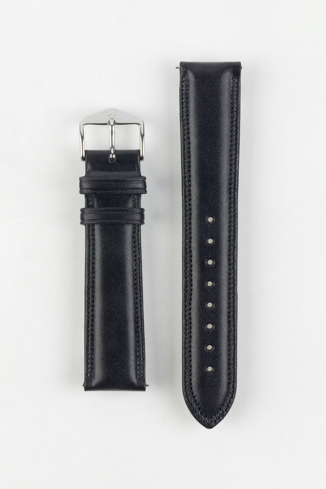 Hirsch ASCOT English Leather Watch Strap in BLACK