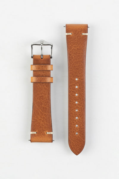 Hirsch BAGNORE Vintage Calf Leather Quick-Release Watch Strap - GOLD BROWN