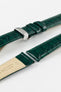 Hirsch CROCOGRAIN NQR Crocodile Embossed Leather Watch Strap in GREEN