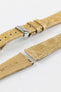 Hirsch GENUINE CROCO Shiny Crocodile Leather Watch Strap in BEIGE