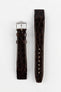 Hirsch GENUINE CROCO Open-Ended Crocodile Leather Watch Strap in BROWN