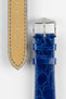 blue crocodile leather watch strap
