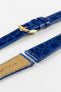 blue crocodile leather watch strap