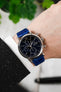 blue crocodile leather watch strap