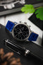 blue crocodile leather watch strap