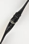 Hirsch GENUINE ALLIGATOR Louisiana Alligator Quick-Release Watch Strap in BLACK