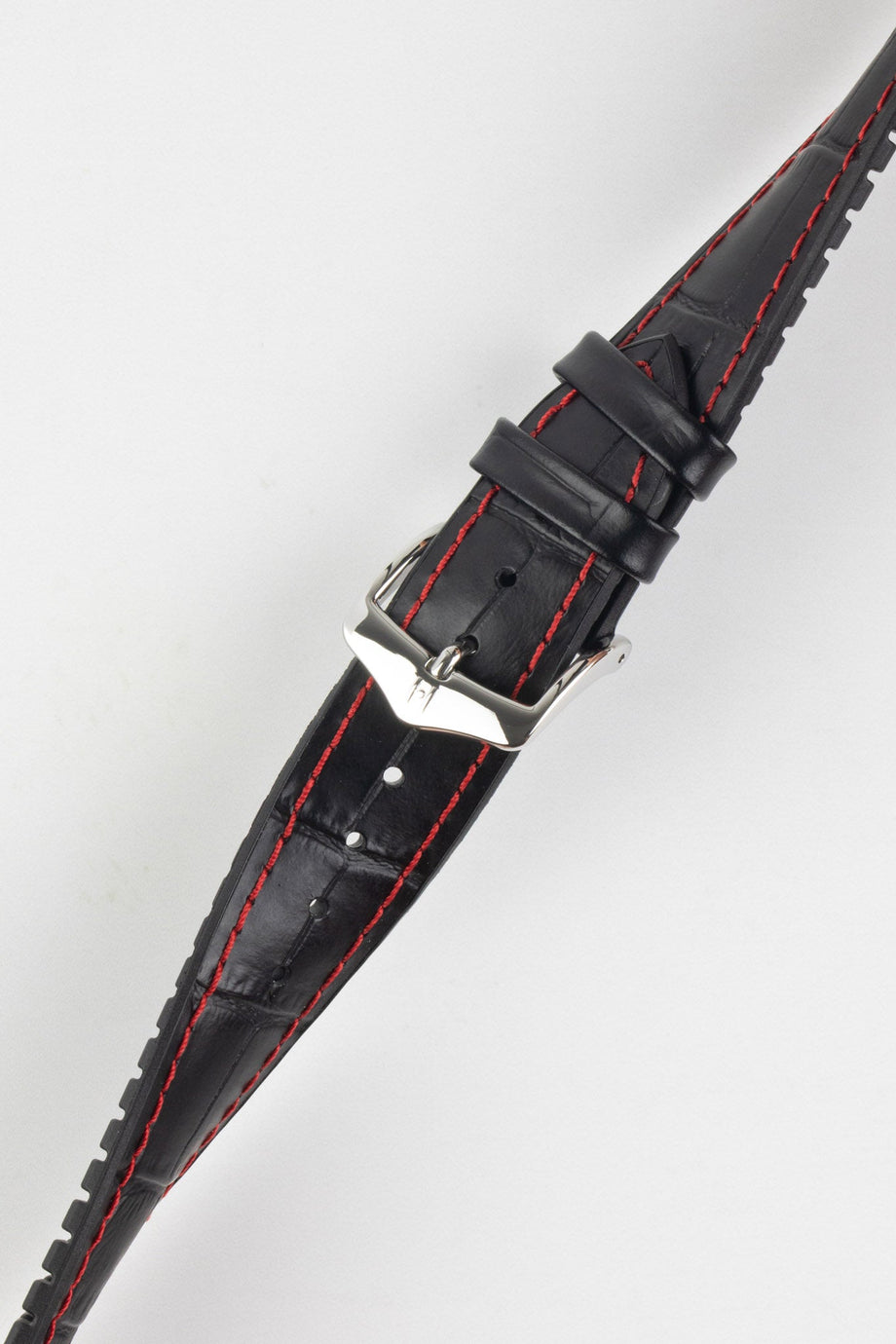Hirsch George Alligator Watch Strap | Black & Red | HirschStraps ...