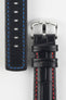 Hirsch GRAND DUKE Water-Resistant Alligator Embossed Sport Watch Strap in BLACK / RED