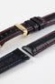 Hirsch GRAND DUKE Water-Resistant Alligator Embossed Sport Watch Strap in BLACK / RED