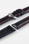 Hirsch GRAND DUKE Water-Resistant Alligator Embossed Sport Watch Strap in BLACK / RED