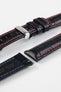 Hirsch GRAND DUKE Water-Resistant Alligator Embossed Sport Watch Strap in BLACK / RED