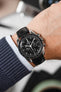 Hirsch LONDON Shiny Alligator Leather Watch Strap in BLACK