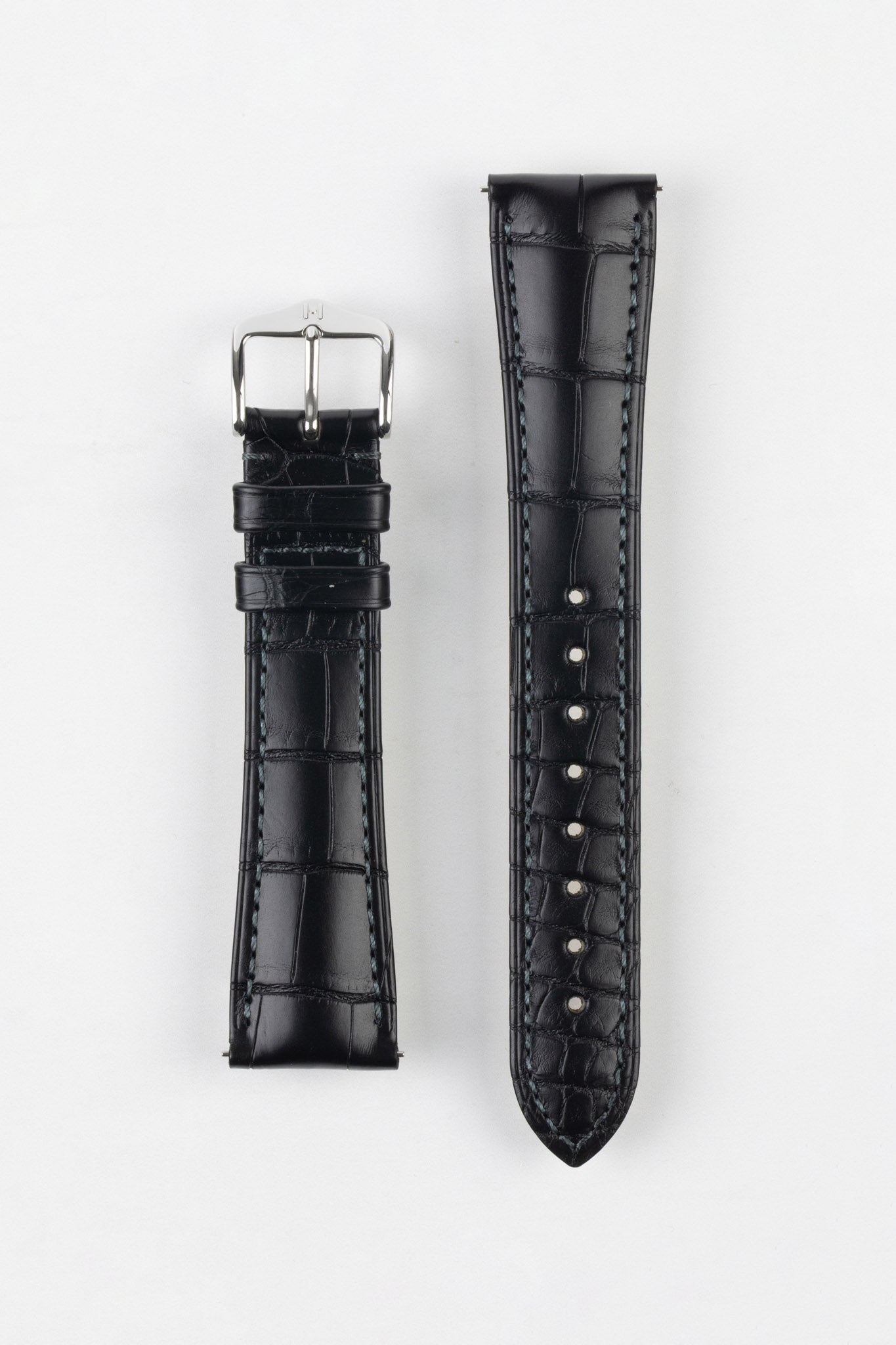Hirsch Alligator Leather Watch Strap | Black | WatchObsession UK