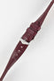 Hirsch LONDON Matt Alligator Leather Watch Strap in BURGUNDY
