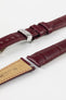 Hirsch LONDON Matt Alligator Leather Watch Strap in BURGUNDY