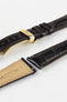 Hirsch LONDON Matt Alligator Leather Watch Strap in DARK BROWN