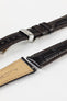 Hirsch LONDON Matt Alligator Leather Watch Strap in DARK BROWN