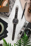 Hirsch LONDON Matt Alligator Leather Watch Strap in DARK BROWN