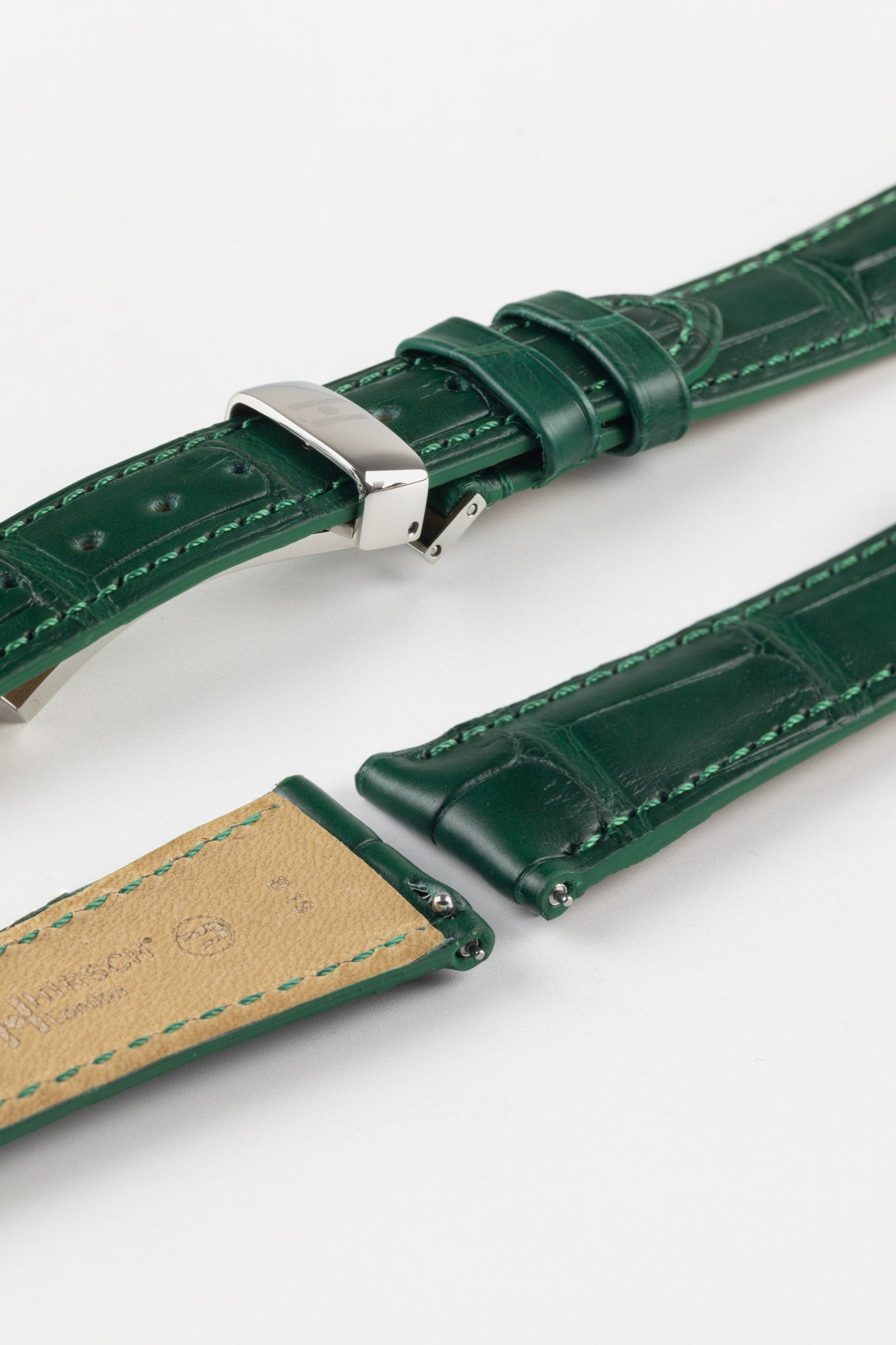 Hirsch London Leather Watch Strap | Matt Dark Green