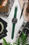 Hirsch LONDON Matt Alligator Leather Watch Strap in DARK GREEN