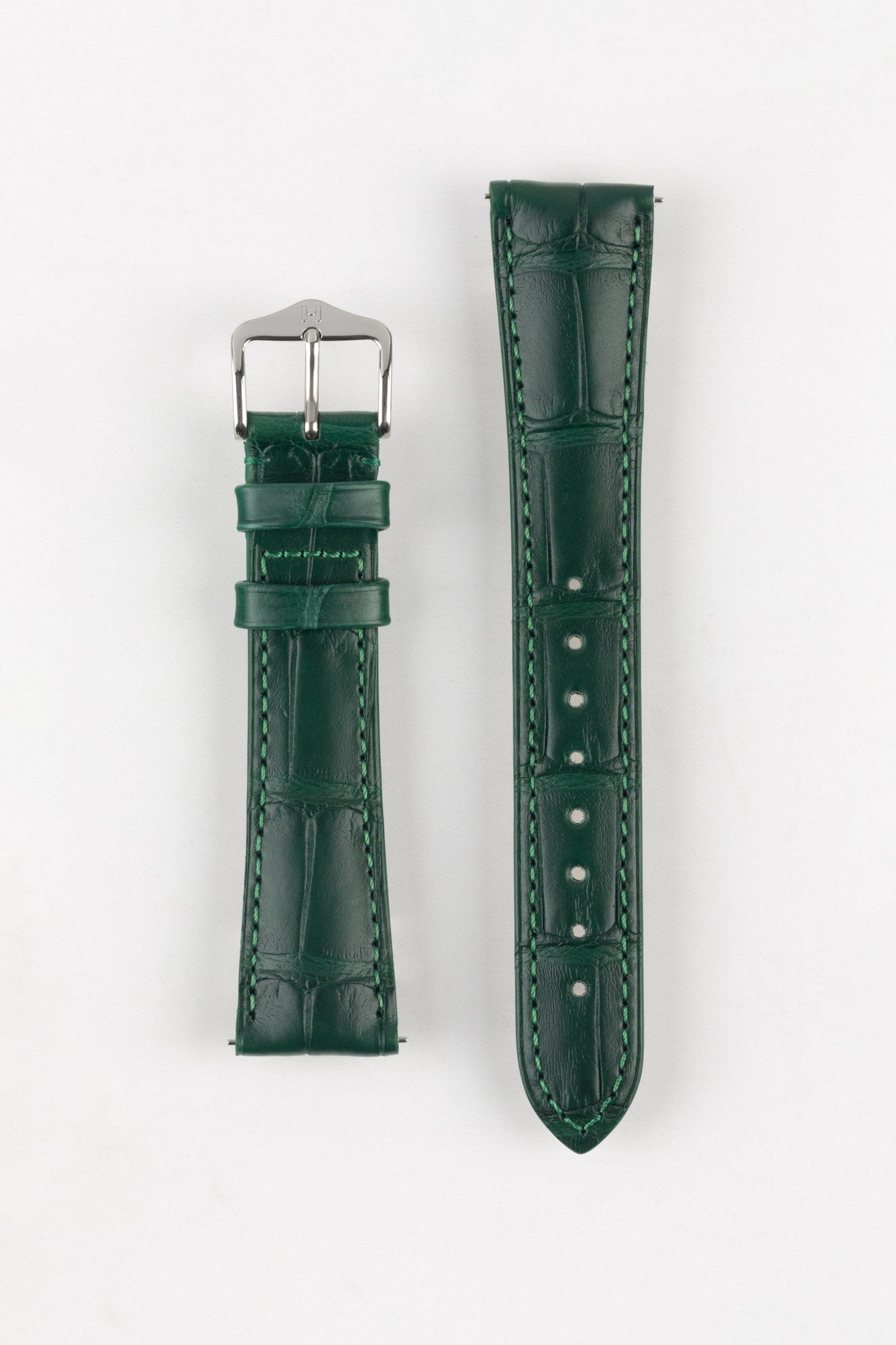 Hirsch London Leather Watch Strap | Matt Dark Green
