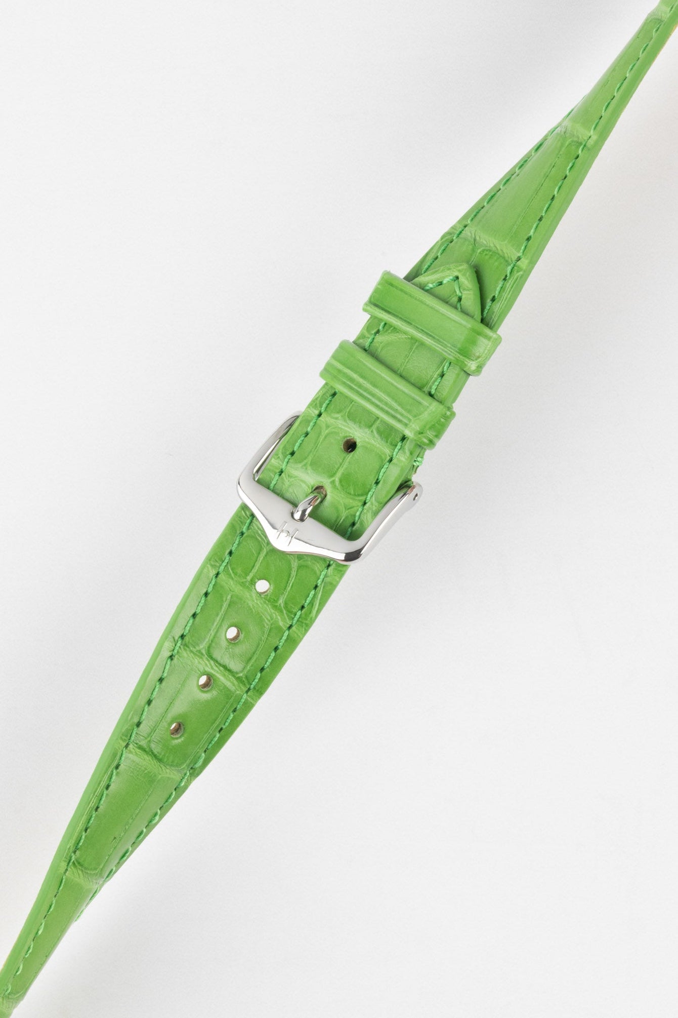 Hirsch LONDON Matt Alligator Leather Watch Strap in GREEN