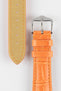 Hirsch LONDON Matt Alligator Leather Watch Strap in ORANGE